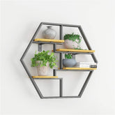 Étagère Wall Solid Wood Living Lounge Drawing Room Metal Floating Organizer Shelve Decor - waseeh.com
