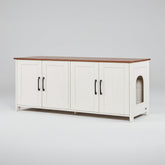 Roveizi Hallway LED TV Cat Space Cabinet Organizer Console Table