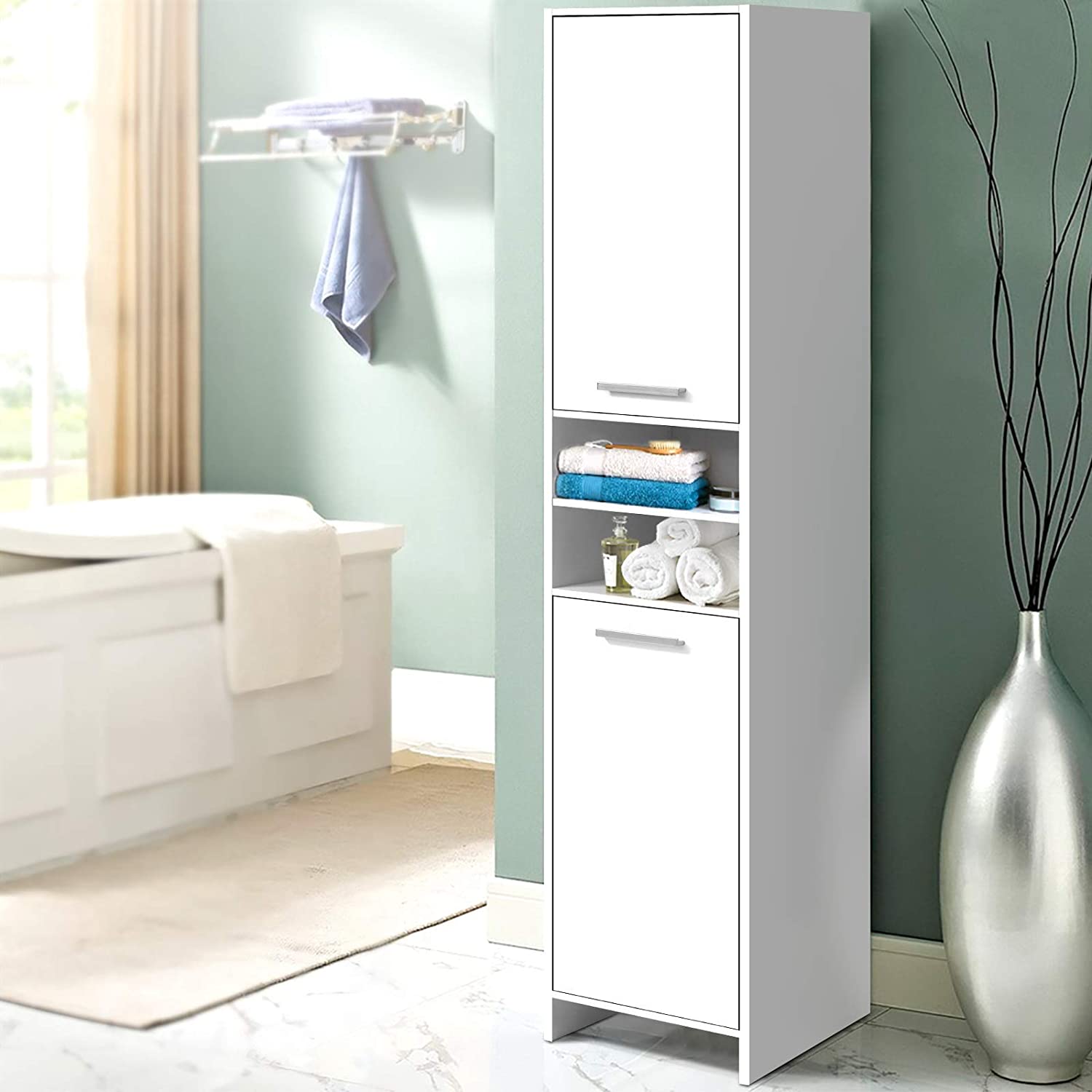 Double Cabinet Bathroom Rack - waseeh.com