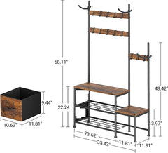 Lulive Coat Shoe Bench Entryway Sturdy Organizer Storage Shelve Rack - waseeh.com