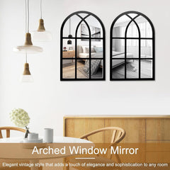 Hetwolo Arched Wall Farmhouse Wall-Mounted Mirrors
