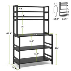 Breagha Wrought Iron Standard Baker's Rack with Microwave Compatibility - waseeh.com