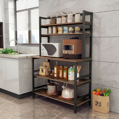 Breagha Wrought Iron Standard Baker's Rack with Microwave Compatibility - waseeh.com