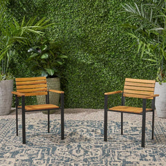 Burl Iron Outdoor Dining Armchair (Set of 2)