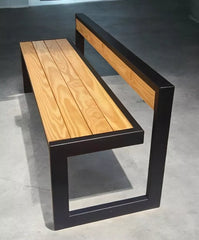 Estilo Iron and Wood Backrest Lawn Outdoor Indoor Bench - Ready to Dispatch