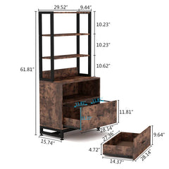 Kazoraa Living Lounge Office Storage Organizre Bookcase Drawer Lock Rack