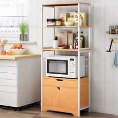 Milaaar Multi-layer Kitchen Cabinets Microwave Oven Storage Spice Organizer Rack