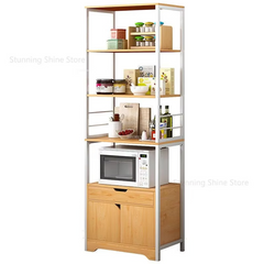 Milaaar Multi-layer Kitchen Cabinets Microwave Oven Storage Spice Organizer Rack