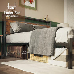 Gedeus Compact Platform Bed Low Bedroom Bed