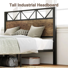 Keisha Wood and Metal Low Platform Bed
