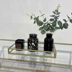 Zindozia Decorative Metal Glass Serving Tray