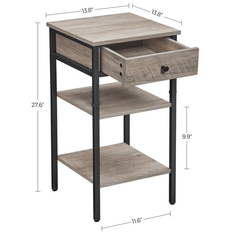 Ezzel Nightstand Drawer End Sofa Side Table - waseeh.com