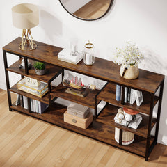 Cyber Narrow Sofa Entryway Table with Open Storage Shelves Console Table