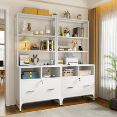 Ratch Tall Storage Organizer Bookcase Rack with Drawers