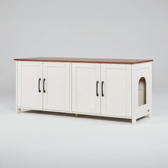 Roveizi Hallway LED TV Cat Space Cabinet Organizer Console Table