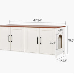 Roveizi Hallway LED TV Cat Space Cabinet Organizer Console Table