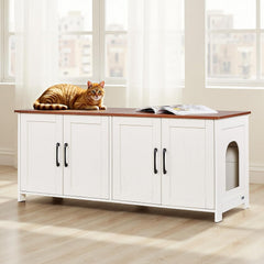 Roveizi Hallway LED TV Cat Space Cabinet Organizer Console Table
