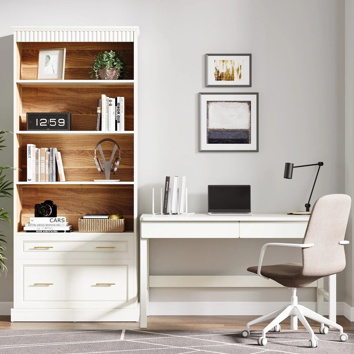 Sions FreeStanding 5-Shelf Bookcase Display Shelf Bookcase with Drawers - Only in lahore