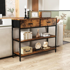 Kotulu Industrial Hallway Entryway Living Room Drawing Media LED Console Table