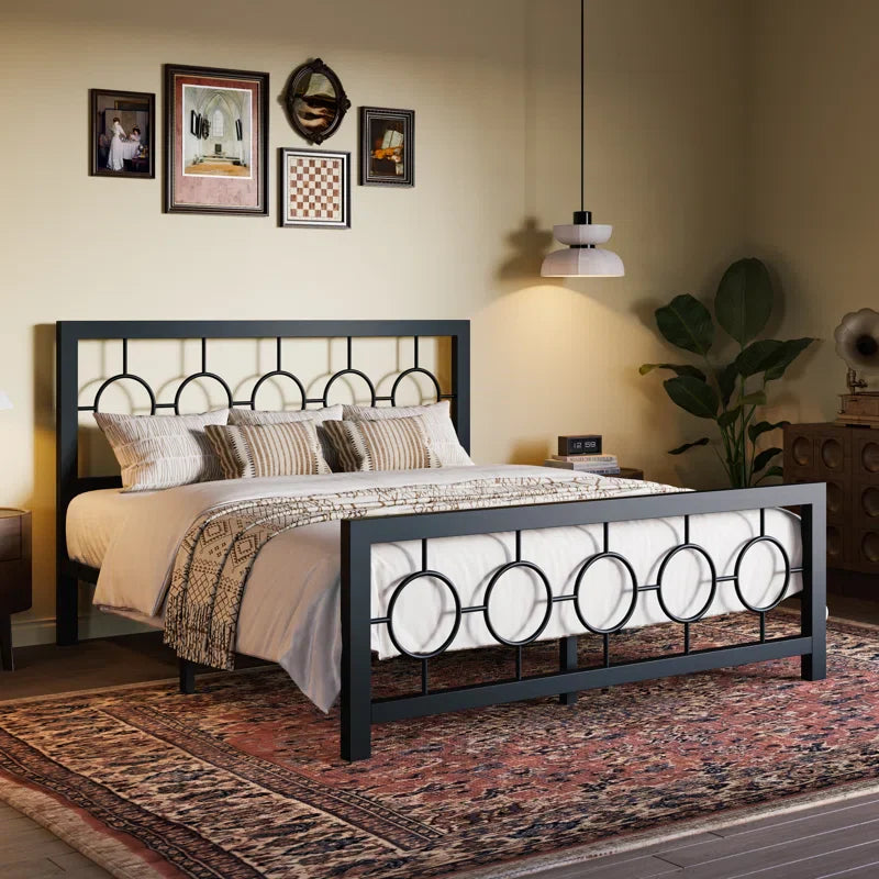 Bloneva All Metal Open-Frame Low Platform Bed