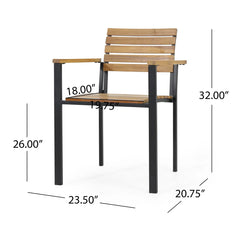 Burl Iron Outdoor Dining Armchair (Set of 2)