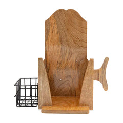 Wealo Solid Wood Wall Mounted Iron Floating Stand