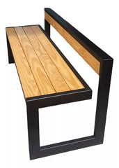 Estilo Iron and Wood Backrest Lawn Outdoor Indoor Bench - Ready to Dispatch