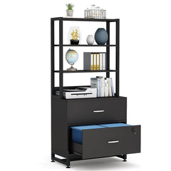 Kazoraa Living Lounge Office Storage Organizre Bookcase Drawer Lock Rack