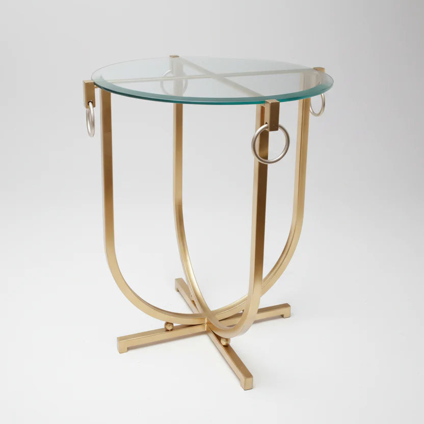 Sophisi Antique Living Lounge Sofa Side Glass Table