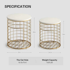 Jutsu Cat Living Lounge Center Coffee Serving Center Side Sofa Tables (Set of 2)
