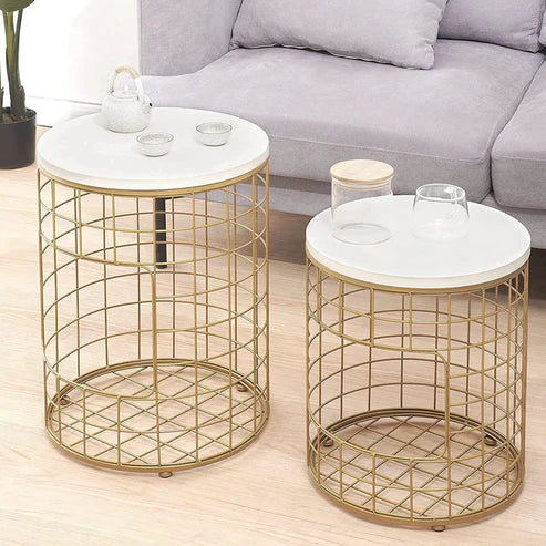 Jutsu Cat Living Lounge Center Coffee Serving Center Side Sofa Tables (Set of 2)