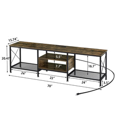 Pridgen TV Stand Center Lounge Media LED Console Table with Power Outlets