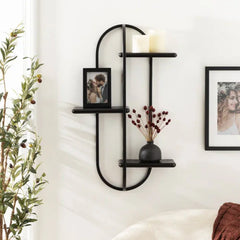 Ragena Living Lounge Wall Mounted Oval Tiered Floating Shelve