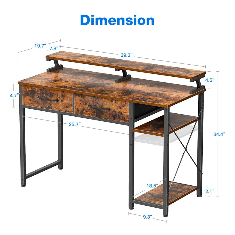 Rodenal Metal Base Home Office Writing and Work Desk