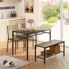 Tamajah Living Kitchen Dining Room Table Chair and Bench Set