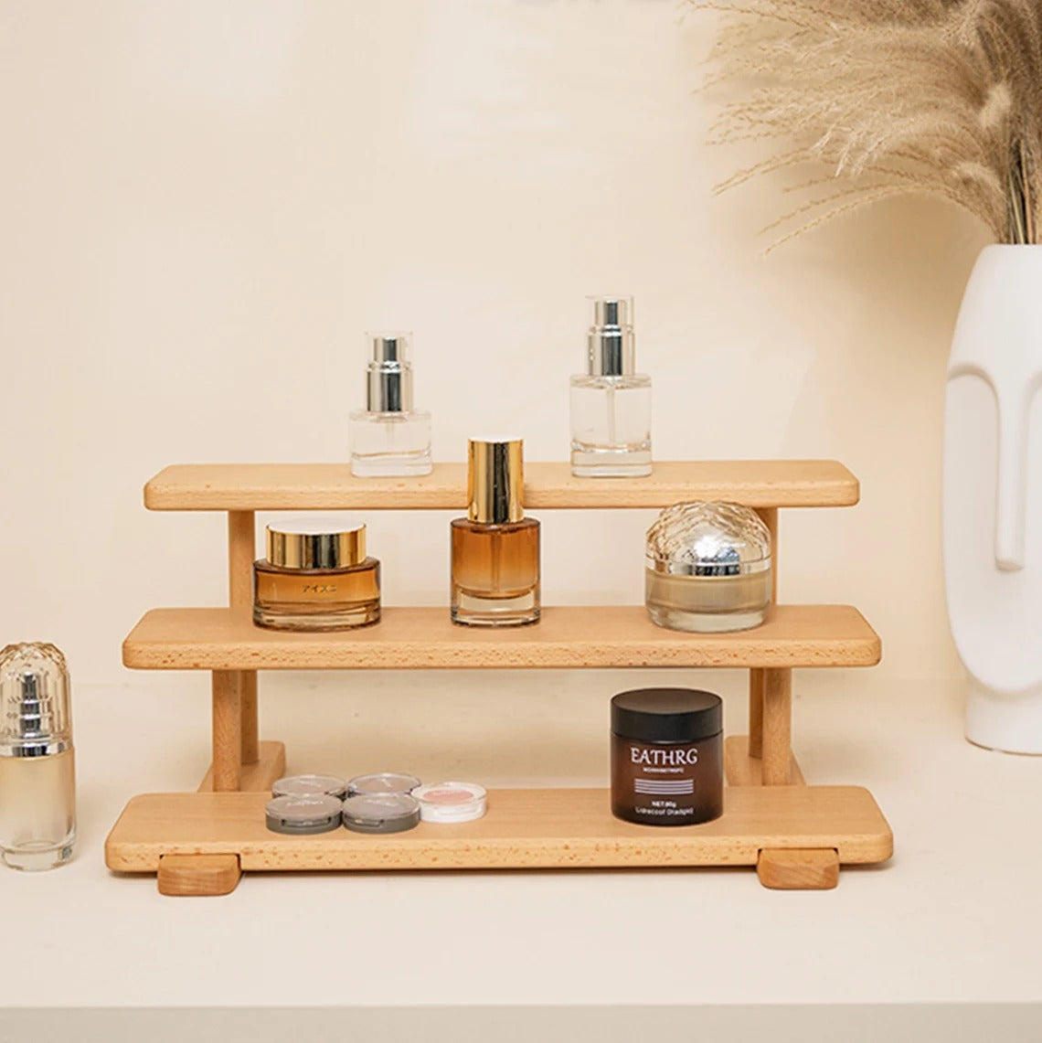 Kake Wooden Desktop Cup Perfume cosmetics multi-layer Storage Rack - waseeh.com