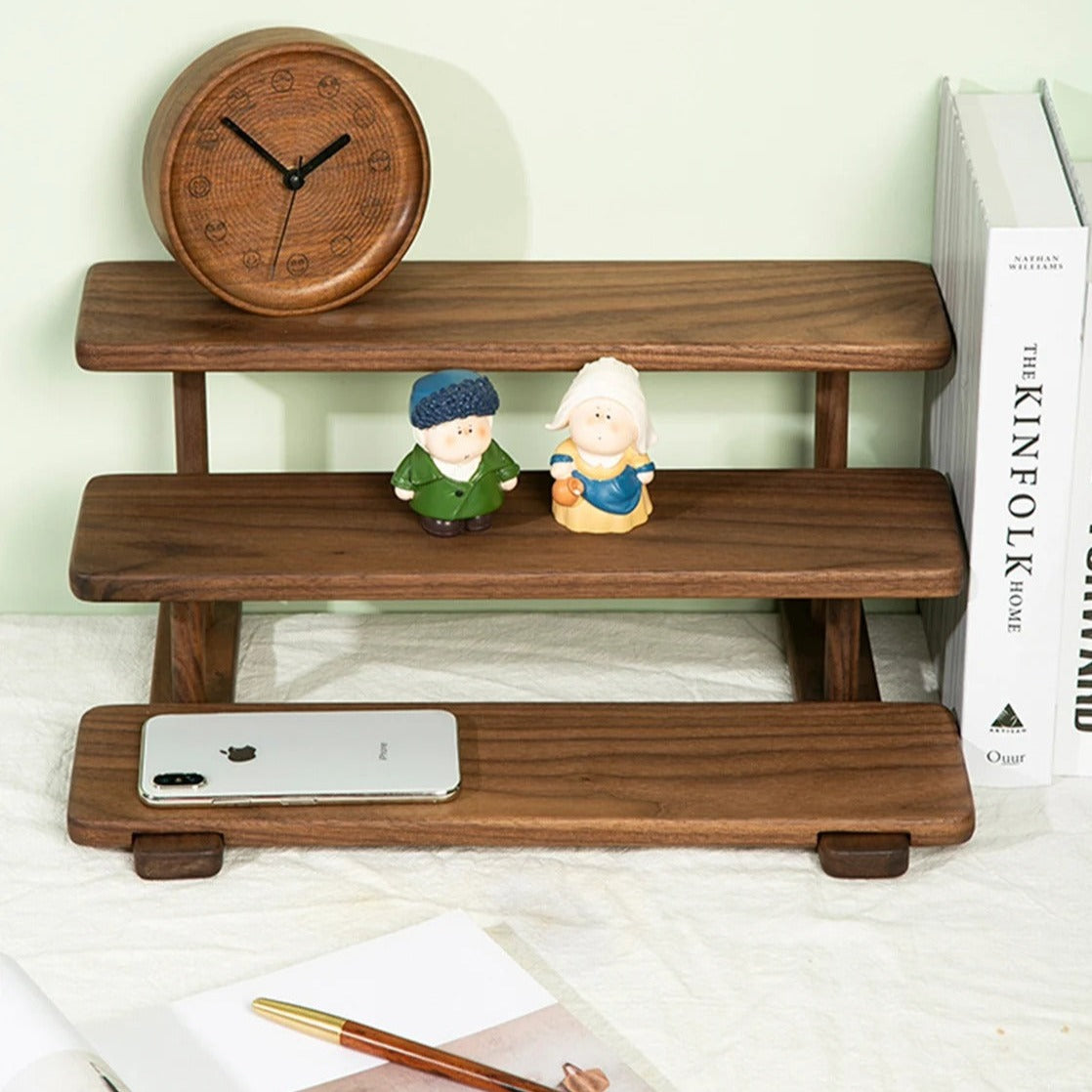 Kake Wooden Desktop Cup Perfume cosmetics multi-layer Storage Rack - waseeh.com