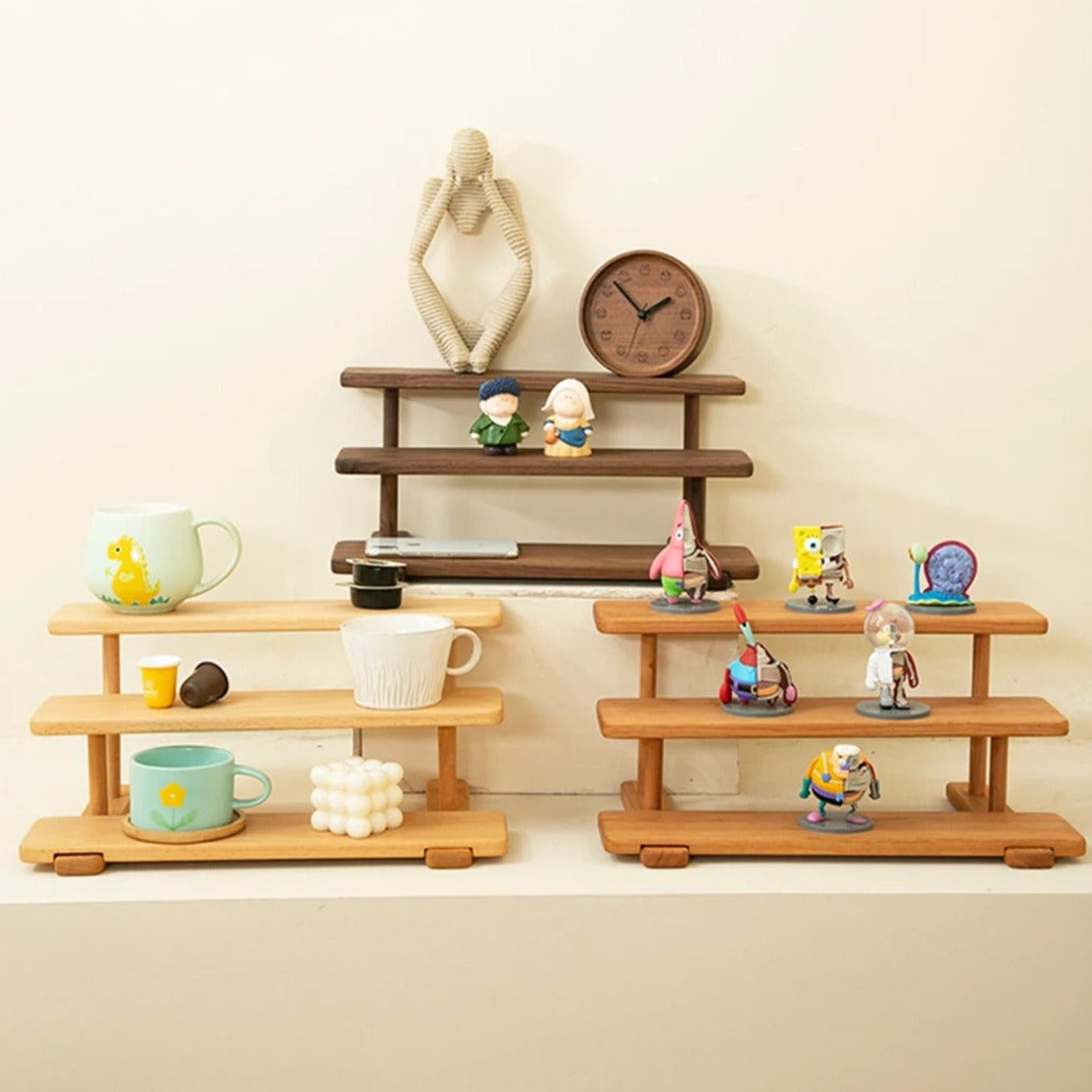 Kake Wooden Desktop Cup Perfume cosmetics multi-layer Storage Rack - waseeh.com