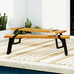 Zoratino Lawn Park Sitting Metal Wooden Bench