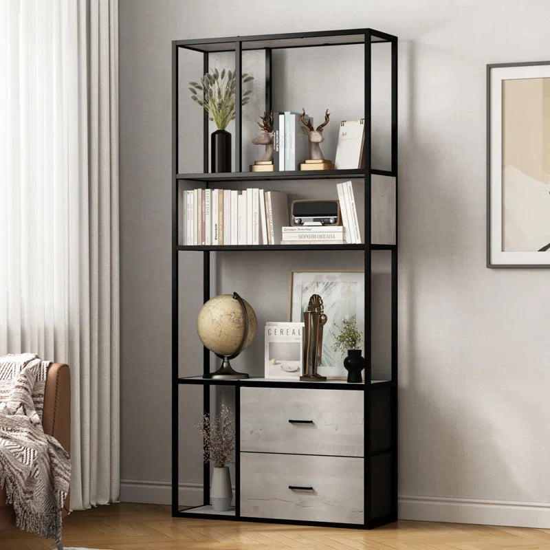 Zela Etagere Living Lounge Storage Drawer Organizer Bookcase Rack