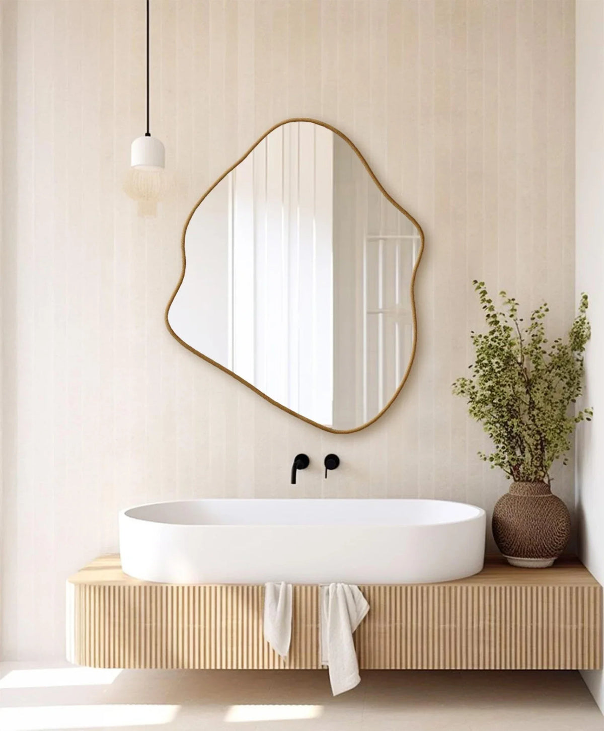 Loca Modern Asymmetrical Bathroom Bedroom Home Decor Mirror