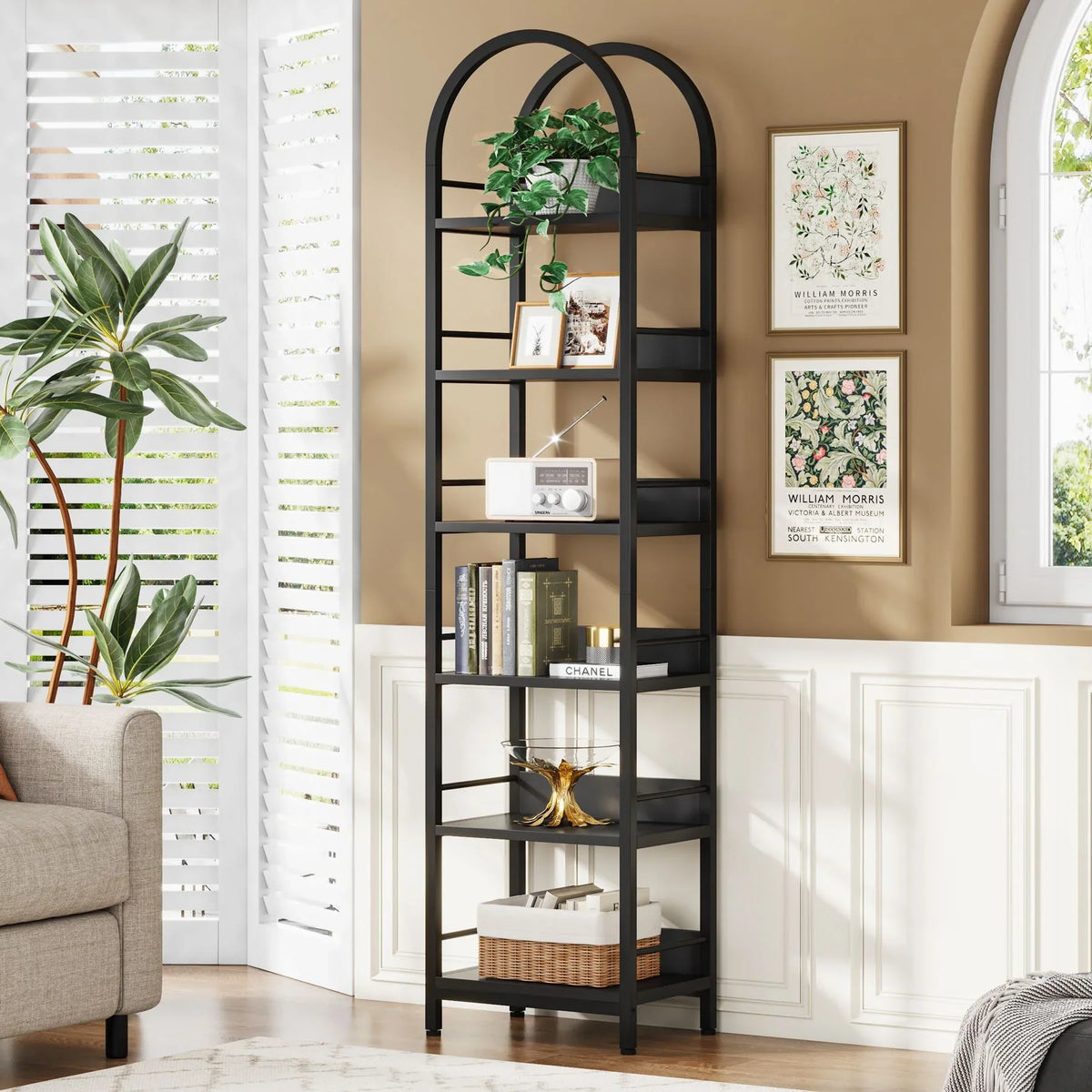 Rhevaen Narrow Bookcase Organizer Rack